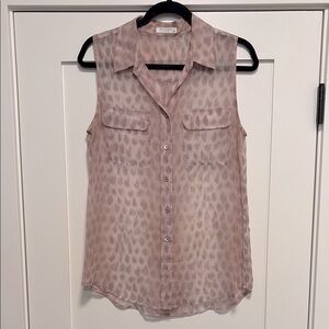 Equipment Sheer Silk Collared Tank